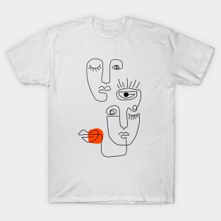 One line art of faces T-Shirt